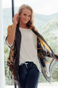 Sleeved Tops<Bamboo Villa Blake Off White Bamboo Top