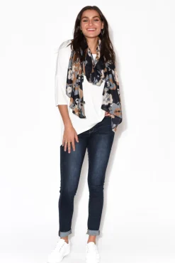 Sleeved Tops<Bamboo Villa Blake Off White Bamboo Top