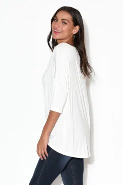 Sleeved Tops<Bamboo Villa Blake Off White Bamboo Top