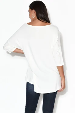 Sleeved Tops<Bamboo Villa Blake Off White Bamboo Top