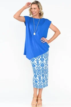 Skirts<Lou Lou Blue Ikat Bamboo Maxi Tube Skirt