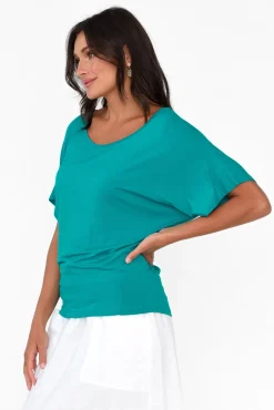 Sleeved Tops<Betty Basics Blue Lagoon Maui Tee