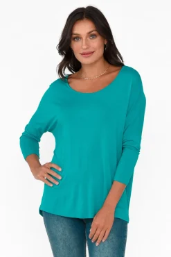 Sleeved Tops<Betty Basics Blue Lagoon Milan 3/4 Sleeve Top