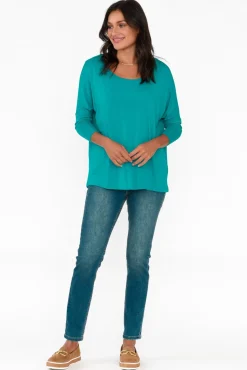 Sleeved Tops<Betty Basics Blue Lagoon Milan 3/4 Sleeve Top