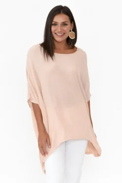 Tunic Tops<Boho Blush Pink Drape Top