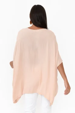 Tunic Tops<Boho Blush Pink Drape Top