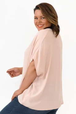 Tunic Tops<Boho Blush Pink Drape Top