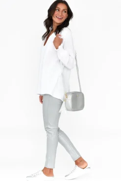 Pants<Cafe Latte Bonita Silver Animal Foil Stretch Pant