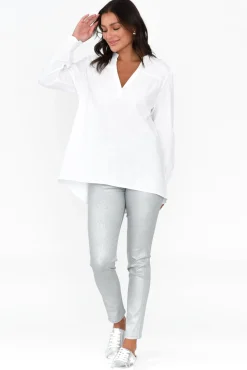 Pants<Cafe Latte Bonita Silver Animal Foil Stretch Pant