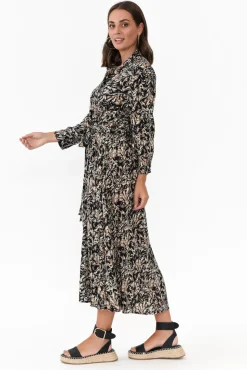 Maxi Dresses<Slate the Label Bonnie Black Swirl Midi Dress