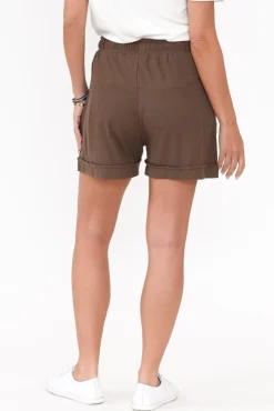 Shorts<Lou Lou Bowie Chocolate Ribbed Bamboo Short