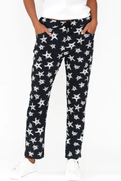 Pants<Cali and Co Boyce Navy Star Cotton Blend Stretch Pant