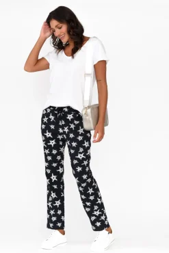 Pants<Cali and Co Boyce Navy Star Cotton Blend Stretch Pant