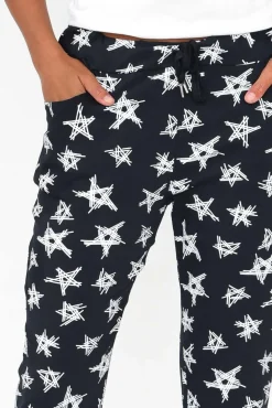 Pants<Cali and Co Boyce Navy Star Cotton Blend Stretch Pant