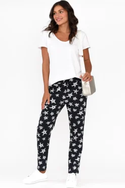 Pants<Cali and Co Boyce Navy Star Cotton Blend Stretch Pant