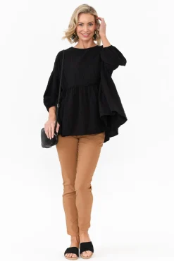 Cotton Tops<Cali and Co Braun Black Cotton Top