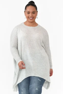 Tunic Tops<Boho Braxton Grey Knit Jumper