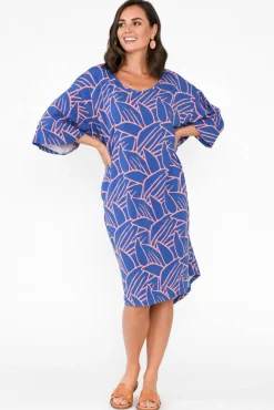 Bamboo Dresses<PQ Brea Blue Leaf Bamboo Dress