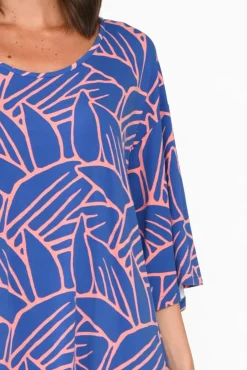 Bamboo Dresses<PQ Brea Blue Leaf Bamboo Dress