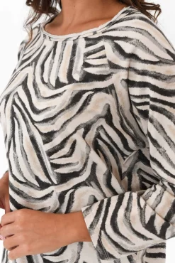 Cotton Tops<La Strada Brendan Black Zebra Cotton Stretch Top