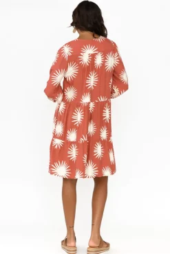 Above Knee Dresses<Label Of Love Bridie Rust Flower Tier Dress