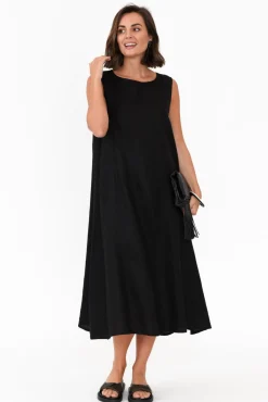 Linen Dresses<Tirelli Brielle Black Linen Dress