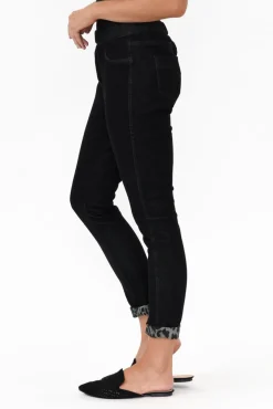 Pants<Threadz Brody Black Leopard Reversible Stretch Pant