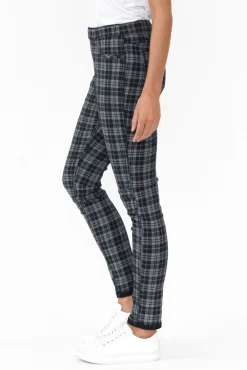 Pants<Threadz Brody Navy Check Reversible Stretch Pant