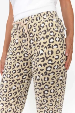 Pants<One Ten Willow Brown Leopard Cotton Everyday Tie Pant