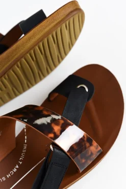 Slides<Los Cabos Bry Black Tortoise Multi Strap Slide