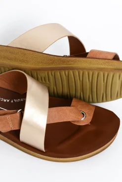 Slides<Los Cabos Bry Gold Tan Multi Strap Slide