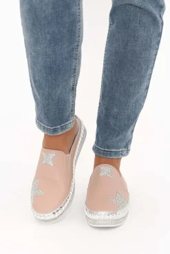 Leather Sneakers<Lav-ish Brynn Blush Star Leather Mule