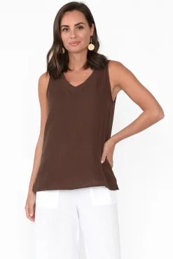 Cotton Tops<Threadz Byron Chocolate Cotton Tank