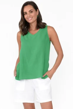 Cotton Tops<Threadz Byron Green Cotton Tank