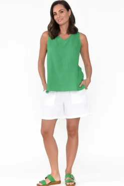 Shorts<Threadz Byron White Cotton Shorts