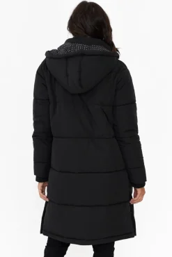 Jackets<Foxwood Camelia Black Puffer Jacket