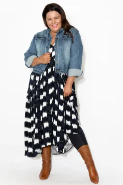 Jackets<Cafe Latte Camille Dark Denim Jacket