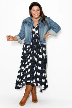 Jackets<Cafe Latte Camille Dark Denim Jacket