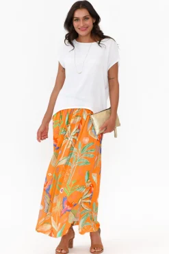 Skirts<Possi The Label Camille Orange Tropical Maxi Skirt