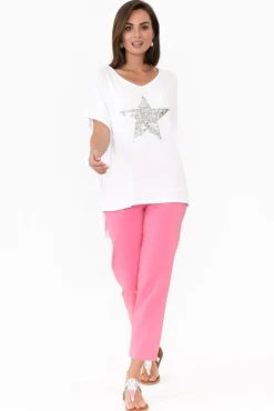 Pants<Threadz Candice Pink Straight Leg Stretch Pant