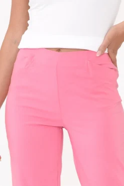 Pants<Threadz Candice Pink Straight Leg Stretch Pant