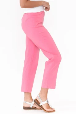 Pants<Threadz Candice Pink Straight Leg Stretch Pant