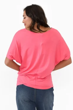 Sleeved Tops<Betty Basics Candy Pink Maui Tee