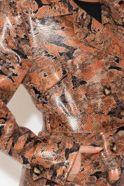Jackets<Holmes u0026 Fallon Carissa Tan Snake Coat
