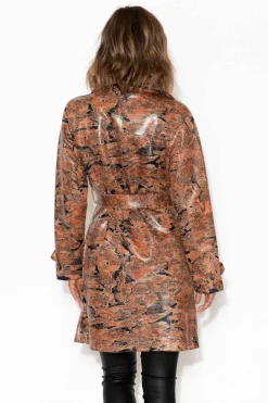 Jackets<Holmes u0026 Fallon Carissa Tan Snake Coat