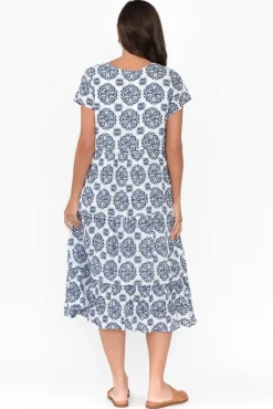 Cotton Dresses<Namastai Carmen Navy Fiesta Crinkle Cotton Dress