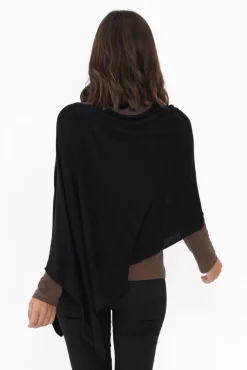 Ponchos<Lou Lou Carrie Black Cashmere Bamboo Poncho