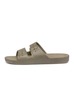 Slides<Freedom Moses Carter Khaki Vegan Slides