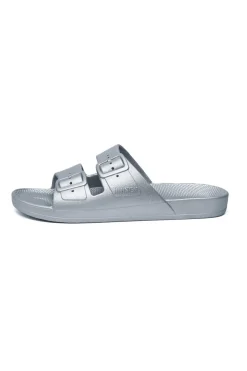 Slides<Freedom Moses Carter Silver Vegan Slides