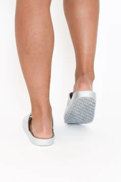 Slides<Freedom Moses Carter Silver Vegan Slides